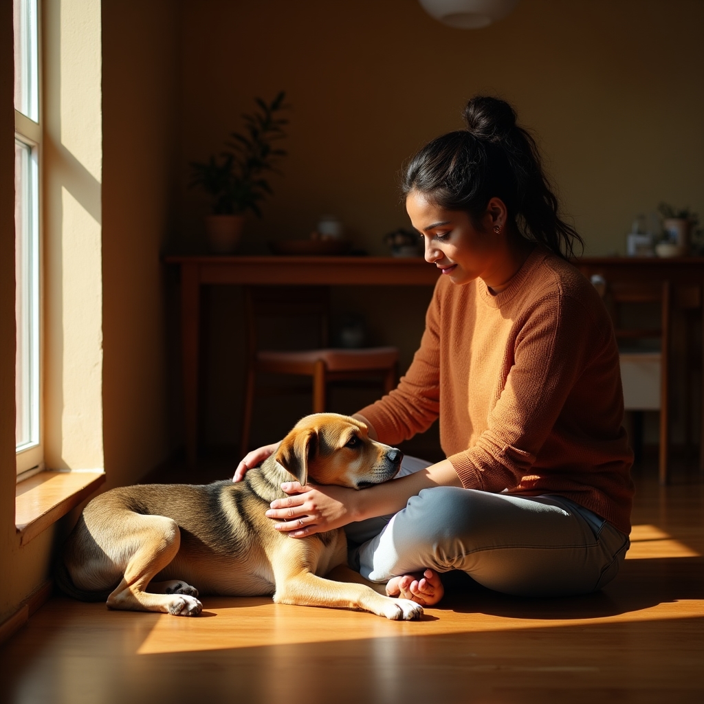 Cane durante supervisione indoor con operatore certificato