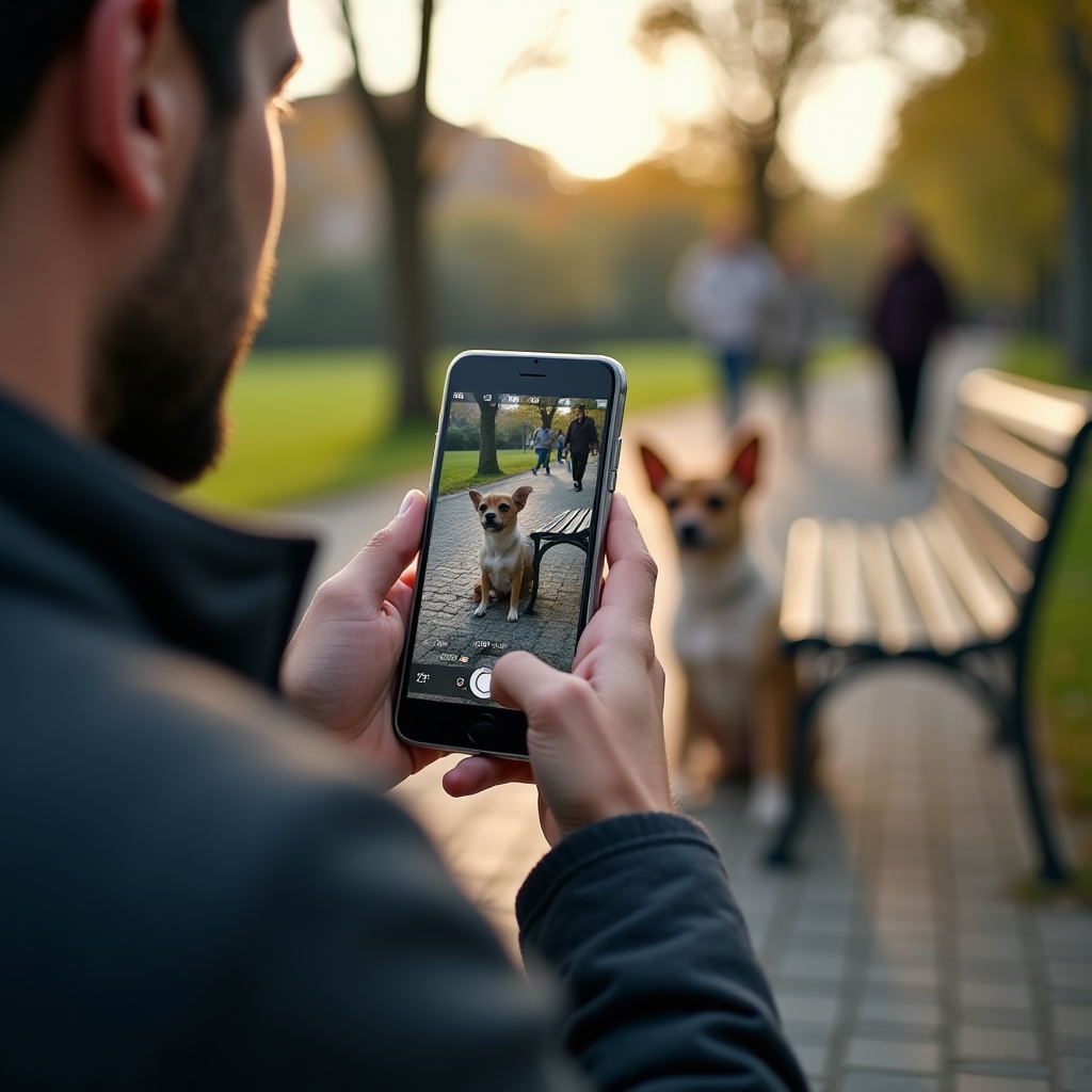 Operatore Zeniqtraai che invia aggiornamento fotografico tramite app