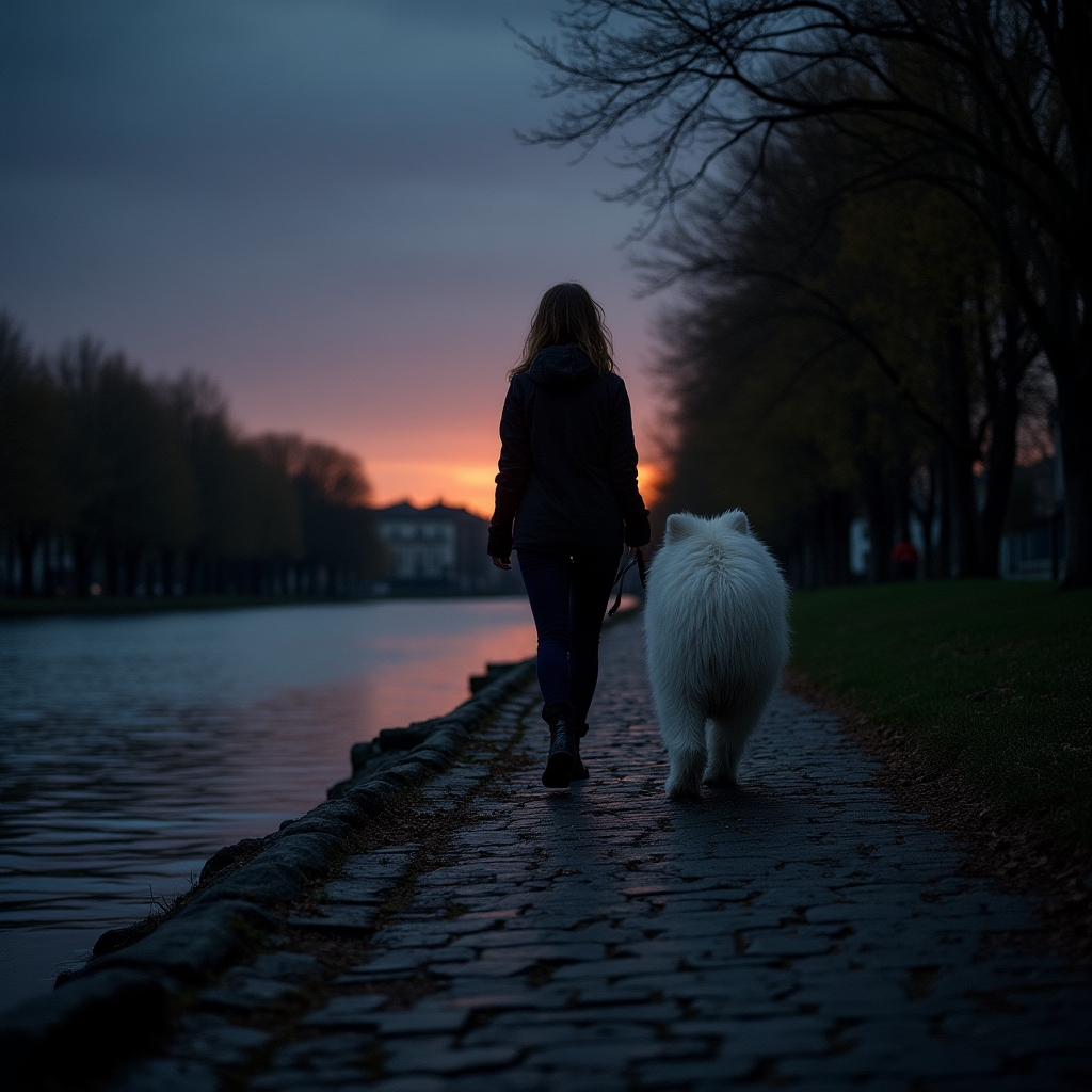 Cane durante passeggiata lungo il Po a Torino